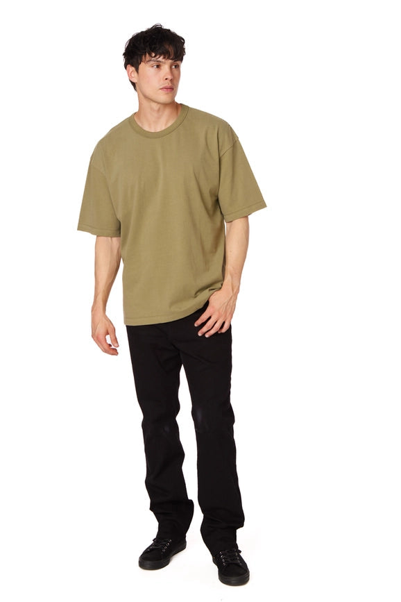 Men's Oversized Cotton Short Sleeve T-Shirt Olive-T-Shirt-Hawk's Bay-S-Olive-Urbanheer