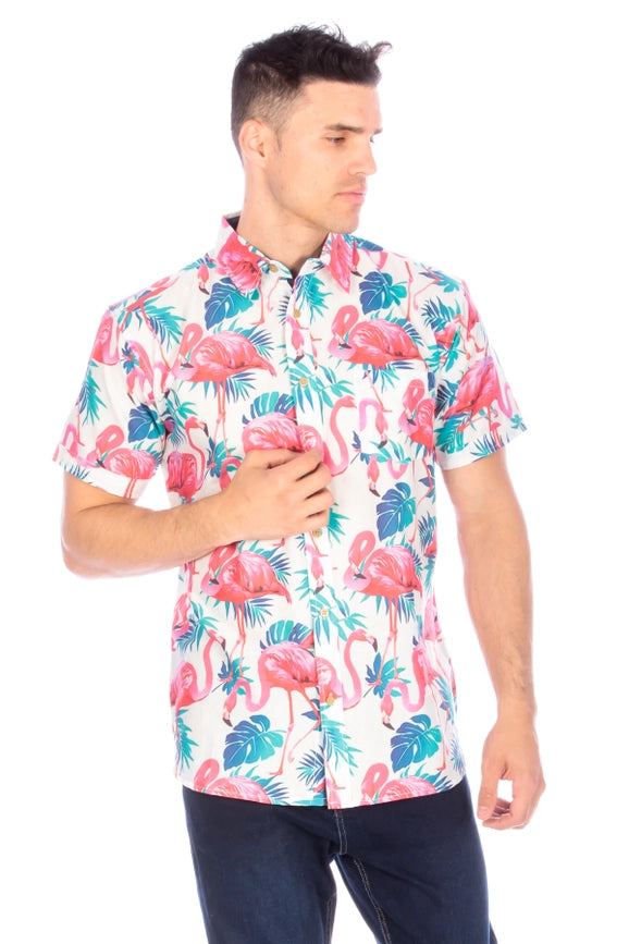 Men's Printed Woven Hawaii Floral Short Sleeve Cotton Shirt (#234)-Shirt-Hawk's Bay-S-#234-Urbanheer