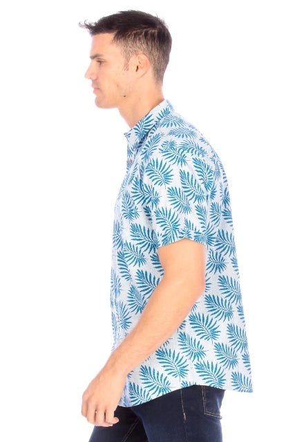 Men's Printed Woven Hawaii Floral Short Sleeve Cotton Shirt ( #55)-Shirt-Hawk's Bay-S-#55-Urbanheer