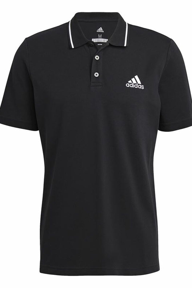 Men’s Short Sleeve Polo Shirt Adidas Aeroready essentials Black-Fashion | Accessories > Clothes and Shoes > Polo shirts-Adidas-M-Urbanheer