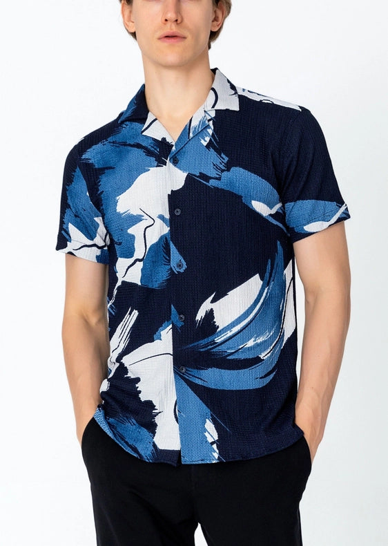 Men's Short Sleeve Shirt - Blue