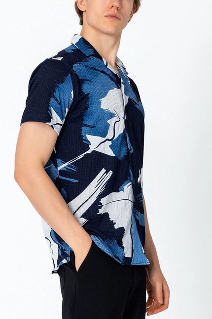 Men'S Short Sleeve Shirt - Blue
