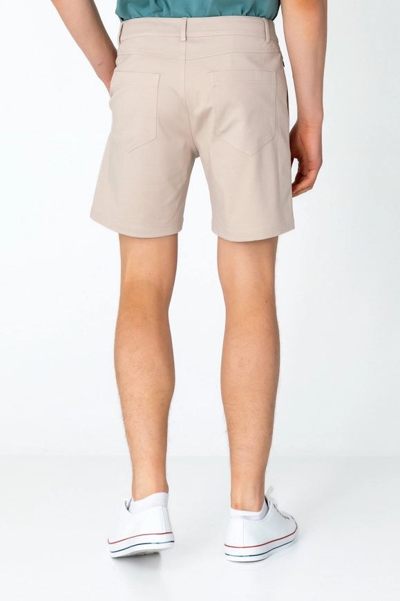 Men's Side Pocket Lightweight Shorts - Beige-Shorts-Ron Tomson-Urbanheer