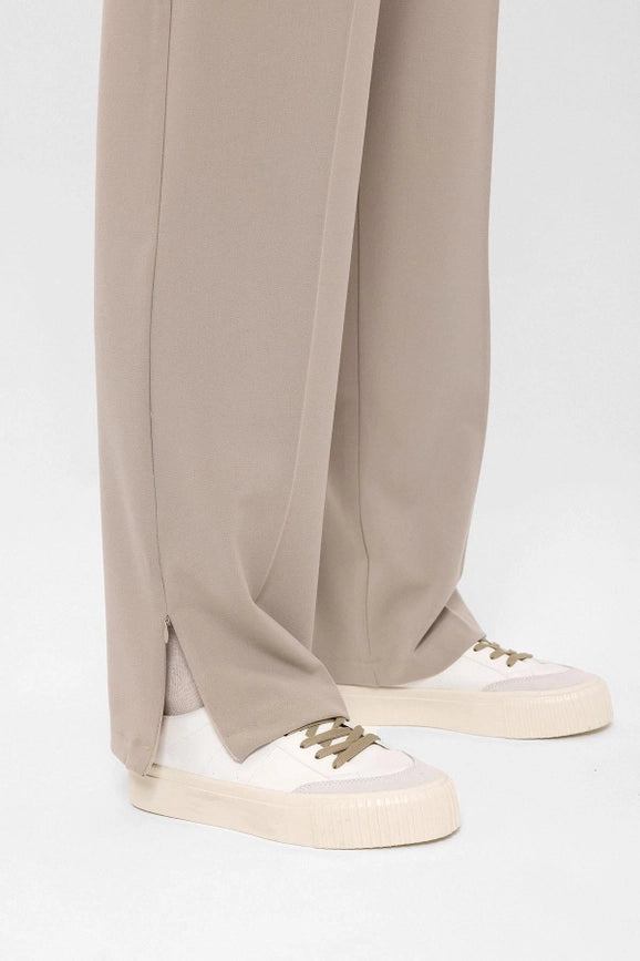 Men's Stone High Waist Zippered Trousers-Trousers-Wessi-S-Stone-Urbanheer