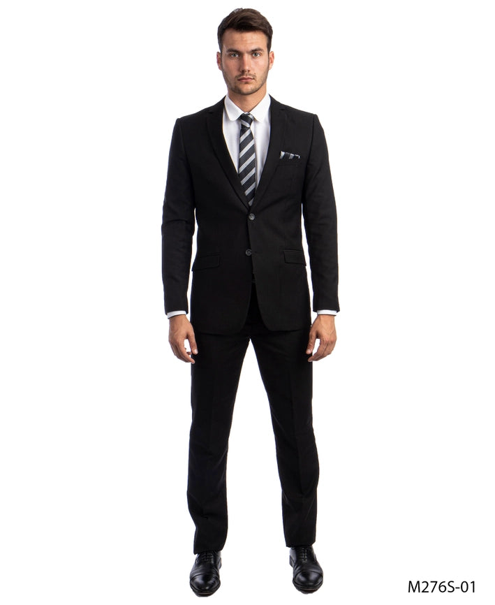 Mens Suit 2PC- Slim Fit Coat & Trousers, Black-Suits-Suits America-34R/28W-Black-Urbanheer