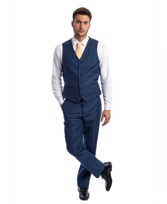 Mens Suits, 3-PC Modern Fit,Indigo Blue-Suits-Suits America-38R/32W-Indigo Blue-Urbanheer