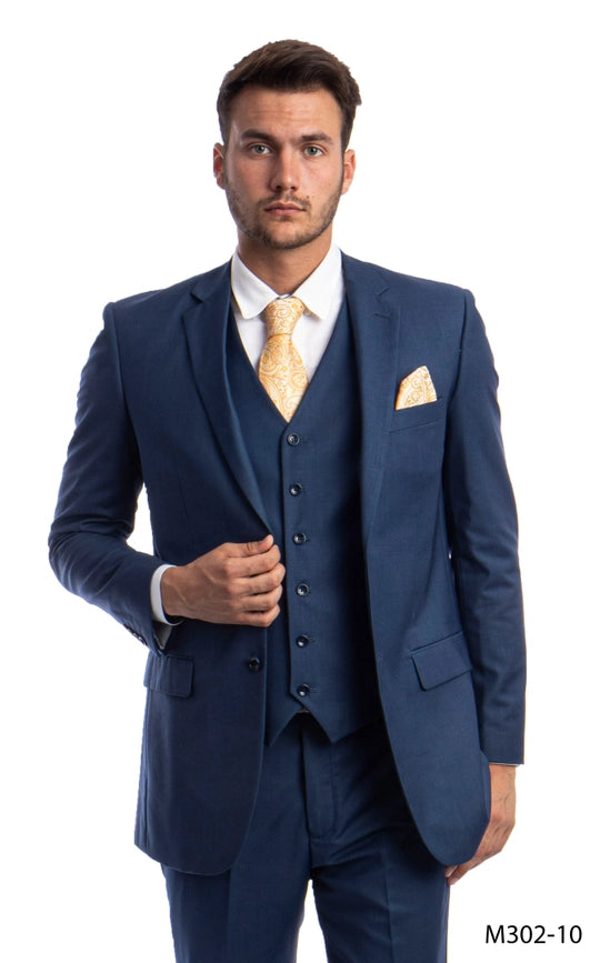 Mens Suits, 3-PC Modern Fit,Indigo Blue-Suits-Suits America-38R/32W-Indigo Blue-Urbanheer