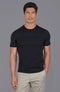 Mens Superfine Mercerised Cotton Knitted T-Shirt Black-T-Shirt-Paul James Knitwear-S-Black-Urbanheer
