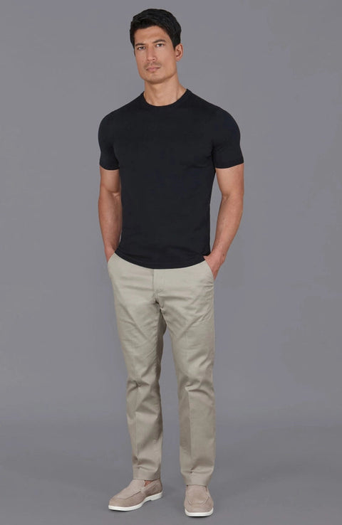 Mens Superfine Mercerised Cotton Knitted T-Shirt Black-T-Shirt-Paul James Knitwear-S-Black-Urbanheer
