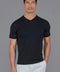 Mens Superfine Mercerised Cotton V Neck Knitted T-Shirt Black-T-Shirt-Paul James Knitwear-S-Black-Urbanheer