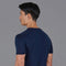 Mens Superfine Mercerised Cotton V Neck Knitted T-Shirt Navy-T-Shirt-Paul James Knitwear-S-Navy-Urbanheer