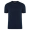 Mens Superfine Mercerised Cotton V Neck Knitted T-Shirt Navy-T-Shirt-Paul James Knitwear-S-Navy-Urbanheer