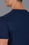 Mens Superfine Mercerised Cotton V Neck Knitted T-Shirt Navy-T-Shirt-Paul James Knitwear-S-Navy-Urbanheer