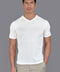 Mens Superfine Mercerised Cotton V Neck Knitted T-Shirt White-T-Shirt-Paul James Knitwear-S-White-Urbanheer