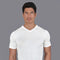 Mens Superfine Mercerised Cotton V Neck Knitted T-Shirt White-T-Shirt-Paul James Knitwear-S-White-Urbanheer
