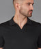 Mens Superfine Merino Silk Buttonless Polo Shirt Black-Polo Shirt-Paul James Knitwear-S-Urbanheer