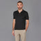 Mens Superfine Merino Silk Buttonless Polo Shirt Black-Polo Shirt-Paul James Knitwear-S-Urbanheer