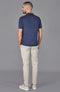 Mens Superfine Merino Silk Buttonless Polo Shirt Slate Blue-Polo Shirt-Paul James Knitwear-M-Urbanheer