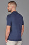 Mens Superfine Merino Silk Buttonless Polo Shirt Slate Blue-Polo Shirt-Paul James Knitwear-M-Urbanheer