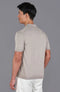 Mens Superfine Merino Silk Buttonless Polo Shirt Taupe-Polo Shirt-Paul James Knitwear-M-Urbanheer