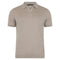 Mens Superfine Merino Silk Buttonless Polo Shirt Taupe-Polo Shirt-Paul James Knitwear-M-Urbanheer
