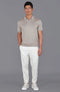 Mens Superfine Merino Silk Buttonless Polo Shirt Taupe-Polo Shirt-Paul James Knitwear-M-Urbanheer