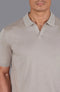 Mens Superfine Merino Silk Buttonless Polo Shirt Taupe-Polo Shirt-Paul James Knitwear-M-Urbanheer