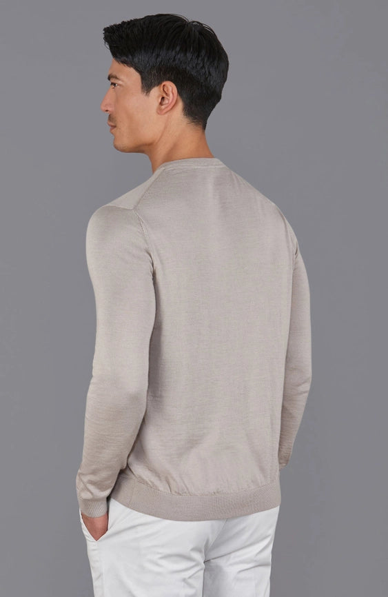 Mens Superfine Merino Silk Crew Neck Jumper-Jumper-Paul James Knitwear-M-Urbanheer