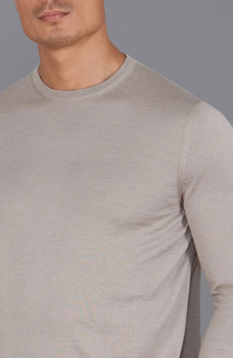 Mens Superfine Merino Silk Crew Neck Jumper-Jumper-Paul James Knitwear-M-Urbanheer