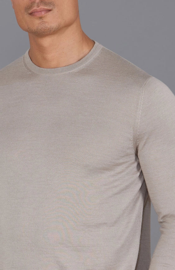 Mens Superfine Merino Silk Crew Neck Jumper-Jumper-Paul James Knitwear-M-Urbanheer