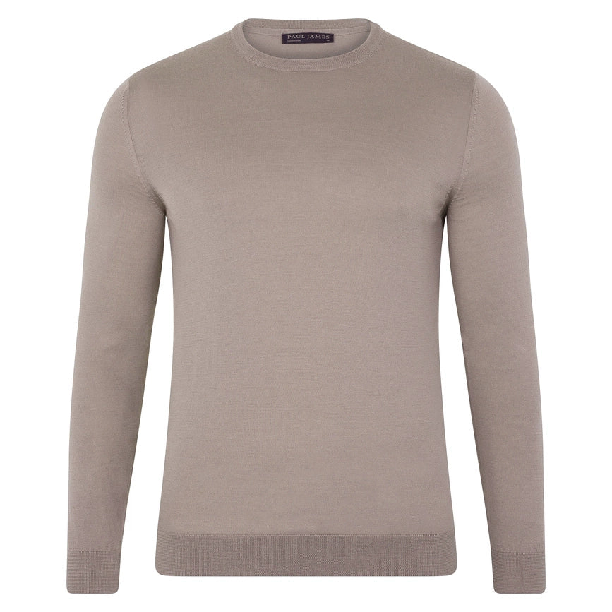 Mens Superfine Merino Silk Crew Neck Jumper-Jumper-Paul James Knitwear-M-Urbanheer