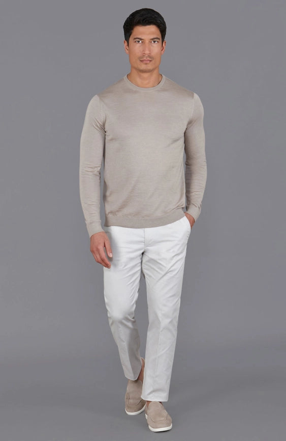 Mens Superfine Merino Silk Crew Neck Jumper-Jumper-Paul James Knitwear-M-Urbanheer