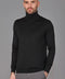 Mens Superfine Merino Silk Roll Neck Jumper Black-Jumper-Paul James Knitwear-S-Urbanheer