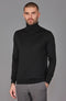 Mens Superfine Merino Silk Roll Neck Jumper Black-Jumper-Paul James Knitwear-S-Urbanheer