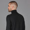 Mens Superfine Merino Silk Roll Neck Jumper Black-Jumper-Paul James Knitwear-S-Urbanheer