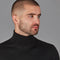 Mens Superfine Merino Silk Roll Neck Jumper Black-Jumper-Paul James Knitwear-S-Urbanheer