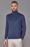 Mens Superfine Merino Silk Roll Neck Jumper Slate Blue-Jumper-Paul James Knitwear-S-Urbanheer