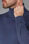 Mens Superfine Merino Silk Roll Neck Jumper Slate Blue-Jumper-Paul James Knitwear-S-Urbanheer