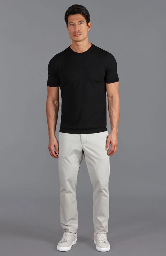 Mens Superfine Merino Wool Knitted T-Shirt Black-T-Shirt-Paul James Knitwear-S-Black-Urbanheer