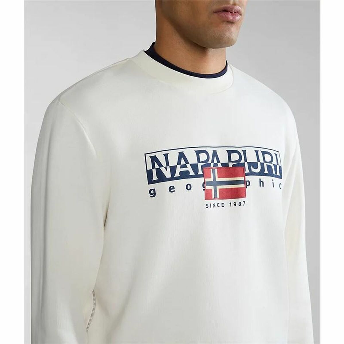 Men’s Sweatshirt without Hood Napapjiri B-Aylmer C White-Sports | Fitness > Sports material and equipment > Sports sweatshirts-Napapjiri-XL-Urbanheer