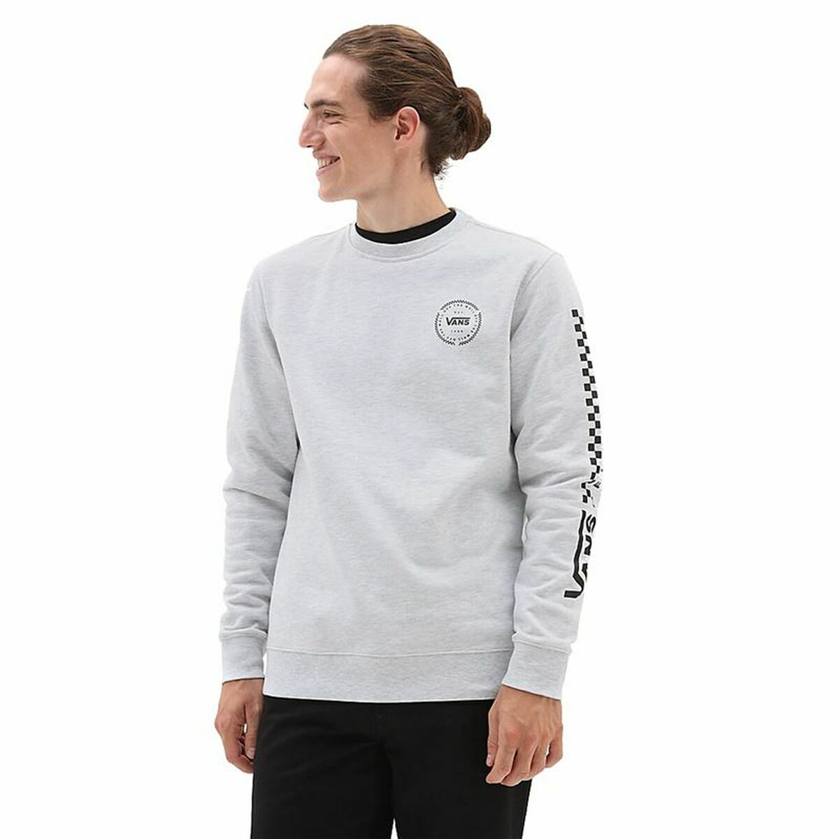 Men’s Sweatshirt without Hood Vans Orbiter White-Sports | Fitness > Sports material and equipment > Sports sweatshirts-Vans-XL-Urbanheer
