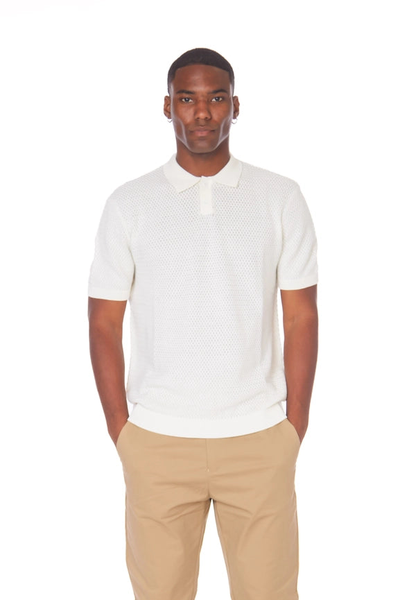 Men's Textured Polo Shirt ( S2300102) (Beige)-Shirt-Hawk's Bay-S-Urbanheer