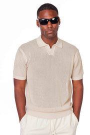 Men's Textured Polo Shirt (S40920) (Beige)-Shirt-Hawk's Bay-M-Urbanheer