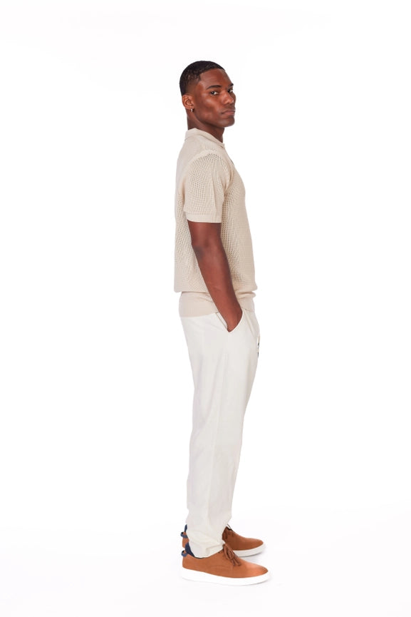 Men's Textured Polo Shirt (S40920) (Beige)-Shirt-Hawk's Bay-M-Urbanheer