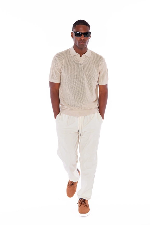 Men's Textured Polo Shirt (S40920) (Beige)-Shirt-Hawk's Bay-M-Urbanheer