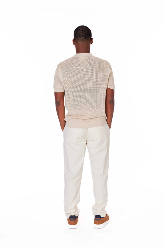 Men's Textured Polo Shirt (S40920) (Beige)-Shirt-Hawk's Bay-M-Urbanheer