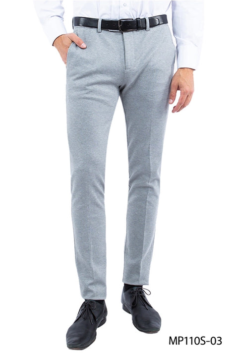 Mens Trousers Super Comfort Flex Dress Pants, Knit Grey-Pants-Suits America-28W-Gray-Urbanheer