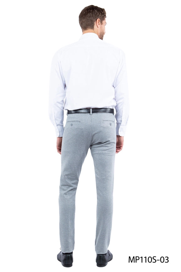 Mens Trousers Super Comfort Flex Dress Pants, Knit Grey-Pants-Suits America-28W-Gray-Urbanheer