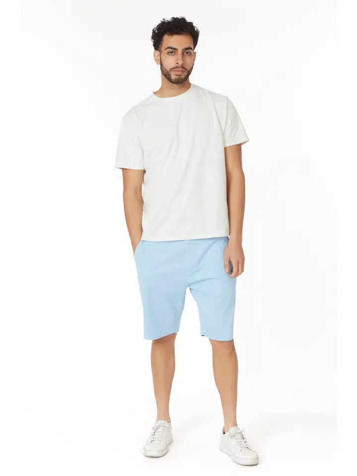 Men's Twill Summer Stretch 4 Pocket Chino Shorts Blue-Shorts-Hawk's Bay-30-HB-1012 Blue-Urbanheer