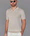 Mens Ultra Fine Cotton Buttonless Polo Shirt Birch-Polo Shirt-Paul James Knitwear-S-Birch-Urbanheer